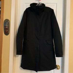 Patagonia h2 no. down and feather quilted inside mid length nylon winter jacket